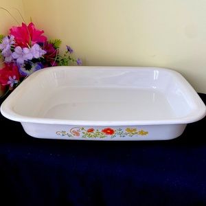Vintage Corning Ware WildFlower Lasagna Pan Roaster 16 x 13 Floral